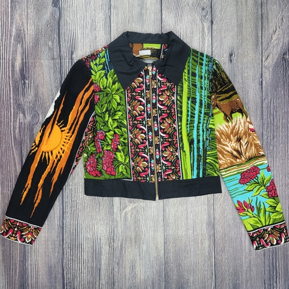 Rusty Cuts Zip Up Floral Deer Lightweight Jacket - Picture 2 of 13